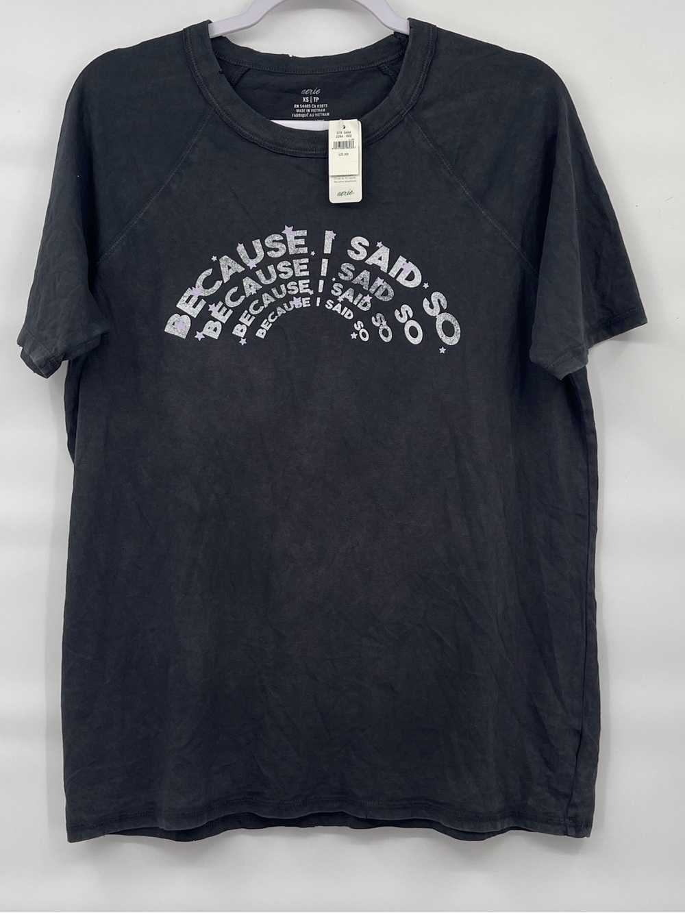 Aerie nwt oversized “because I said so” cotton graphic oversize short sleeve tee